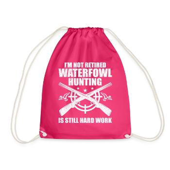 Fun waterfowl hunting - Drawstring Bag - fuchsia - Front