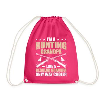 Funny Waterfowl Hunting Grandpa - Drawstring Bag - fuchsia - Front