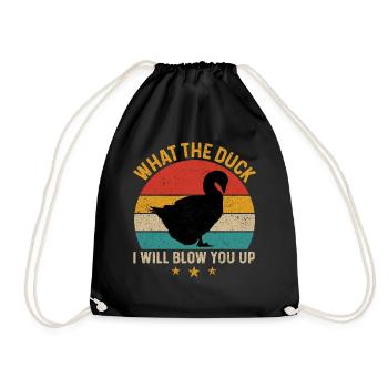 Funny duck hunting duck hunter - Drawstring Bag - black - Front