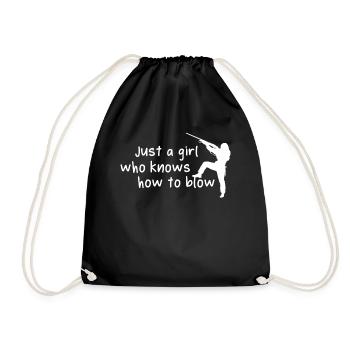 Funny Hunting Girl Hunter - Drawstring Bag - black - Front