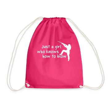Funny Hunting Girl Hunter - Drawstring Bag - fuchsia - Front
