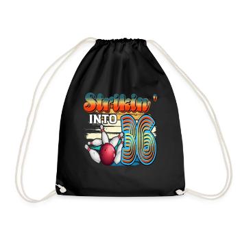 Strikin' Into 36 Bowling Bowler 36th birthday - Drawstring Bag - black - Front