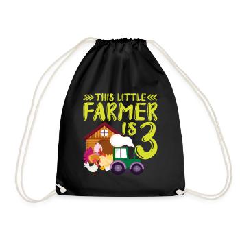 This small farmer is 3 farm thematic - Drawstring Bag - black - Front