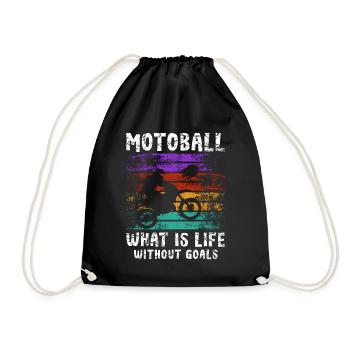 Motoball Goals I Motorradfahrer Motorrad Biker - Turnbeutel - Schwarz - Vorne