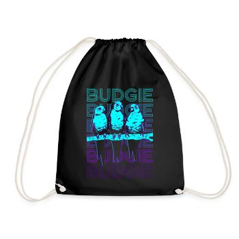 Budgie Budgie Parakeet Parakeet Retro Gift - Drawstring Bag - black - Front
