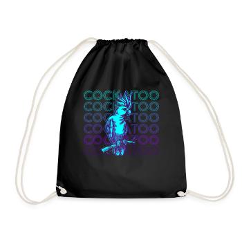 Kakadu Retro Geschenk - Turnbeutel - Schwarz - Vorne