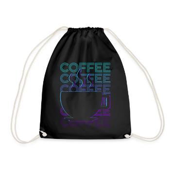 Kaffee Retro Geschenk - Turnbeutel - Schwarz - Vorne