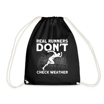 Motivation Streak Running Runner Marathon - Drawstring Bag - black - Front