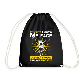 Motivation Streak Running Runner Marathon - Drawstring Bag - black - Front
