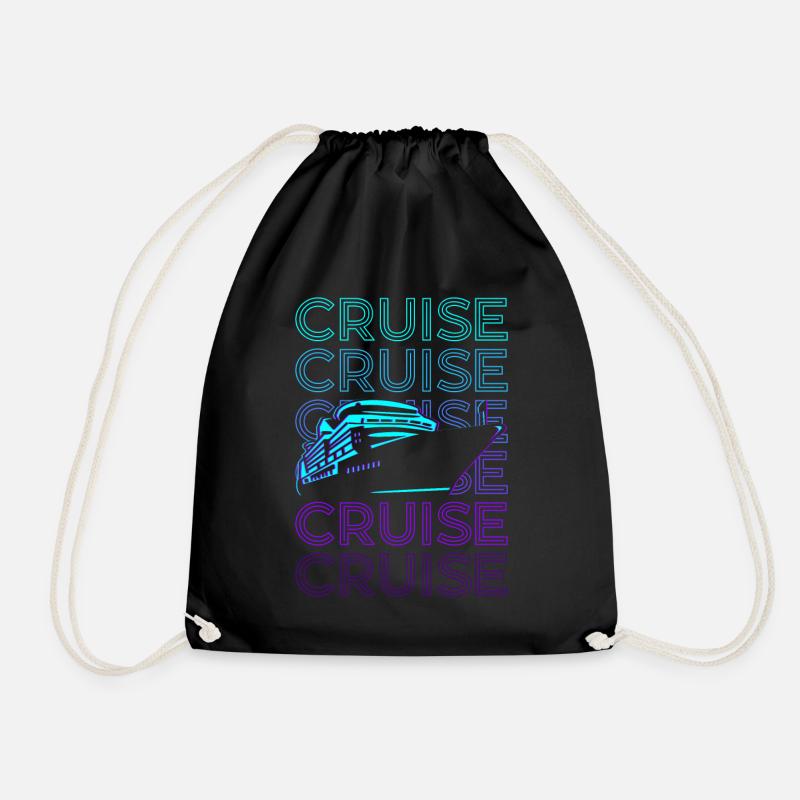Kreuzfahrtschiff Retro Geschenk - Turnbeutel - Schwarz