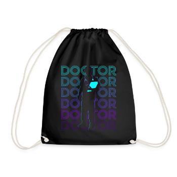 Doktor Retro Geschenk - Turnbeutel - Schwarz - Vorne