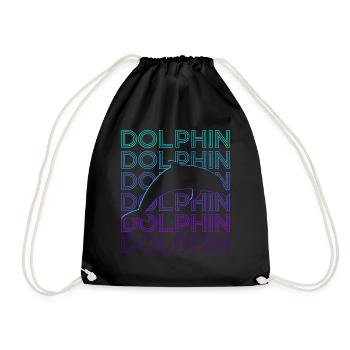 Cadeau rétro dauphin - Sac de sport léger - noir - Devant