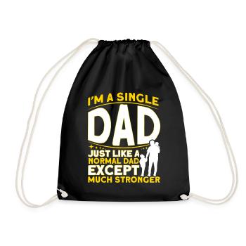 I am a single father Father's Day - Drawstring Bag - black - Front