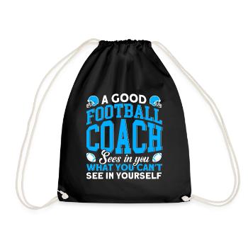 A good football coach - Drawstring Bag - black - Front