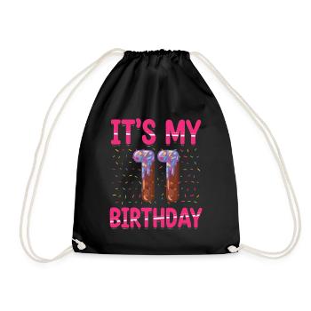 C’est mon 11e anniversaire | Saupoudrer des | à thème - Sac de sport léger - noir - Devant