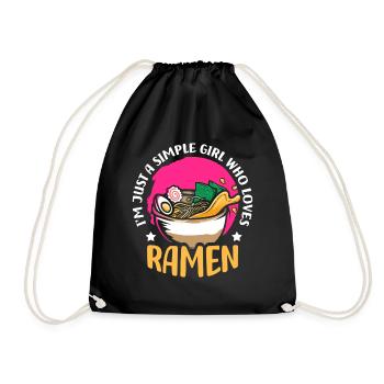 Je suis juste une fille simple qui aime ramen | Ramen - Sac de sport léger - noir - Devant