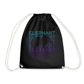 Cadeau rétro éléphant - Sac de sport léger - noir - Devant
