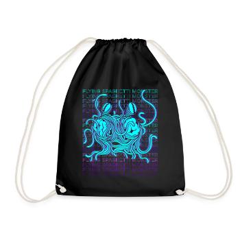 Flying Spaghetti Monster Pastafari FSM Atheist Ges - Drawstring Bag - black - Front