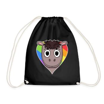 Pferd Lgbt Regenbogen Farben - Turnbeutel - Schwarz - Vorne