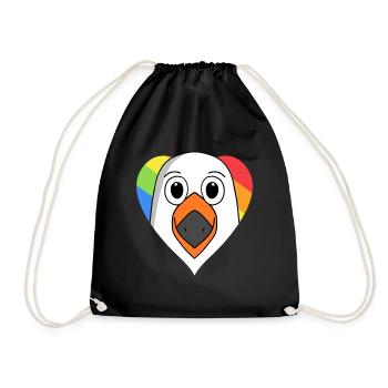Möwe Lgbt Regenbogen Farben - Turnbeutel - Schwarz - Vorne
