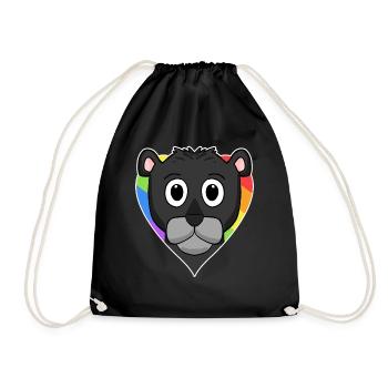 Schwarzer Panther Lgbt Regenbogen Farben - Turnbeutel - Schwarz - Vorne