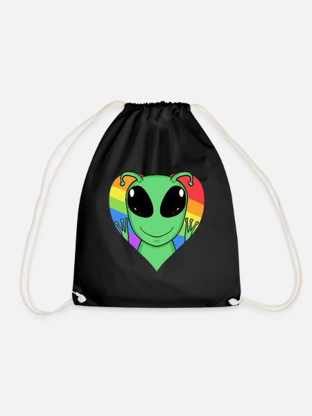 Alien Lgbt Regenbogen Farben - Turnbeutel - Schwarz