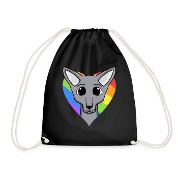 LGBT Katze Sphynx Regenbogen - Turnbeutel - Schwarz - Vorne