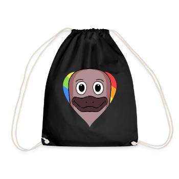 Schnabeltier Lgbt Regenbogen Farben - Turnbeutel - Schwarz - Vorne