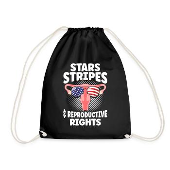 Stars Stripes & Reproductive Rights - Drawstring Bag - black - Front