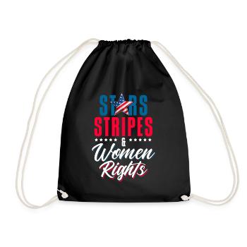 Stars Stripes & Frauenrechte Rechte der Frauen - Turnbeutel - Schwarz - Vorne