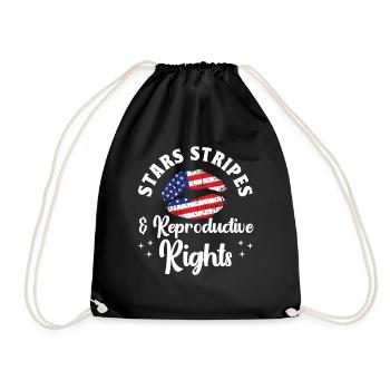 Stars Stripes & Reproductive Rights - Drawstring Bag - black - Front