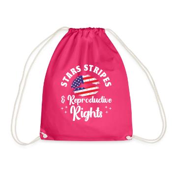 Stars Stripes & Reproductive Rights - Drawstring Bag - fuchsia - Front