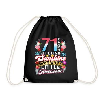 71 years of sunshine mixed with a small - Drawstring Bag - black - Front