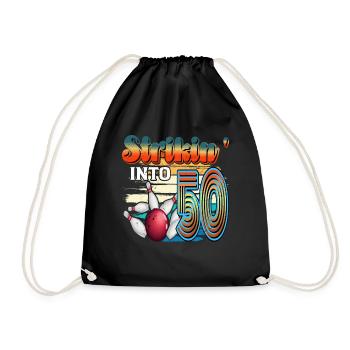 Strikin' Into 50 Bowling Bowler Feier Zum 50. - Turnbeutel - Schwarz - Vorne