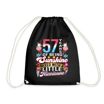 57 years of sunshine mixed with a small - Drawstring Bag - black - Front