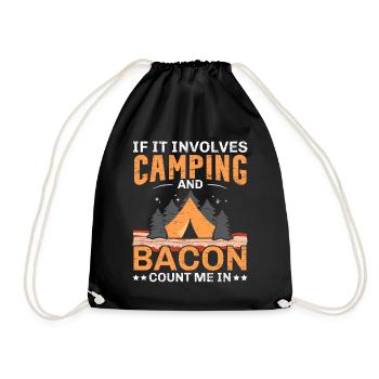 Quand il s’agit de camping et de bacon, je suis une cam - Sac de sport léger - noir - Devant