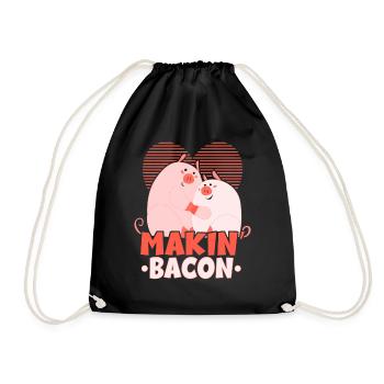 Makin' Bacon Amateur de viande Mangeur de bacon Keto Ket - Sac de sport léger - noir - Devant