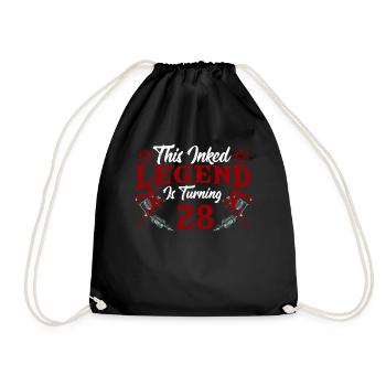 This ink legend turns 28 Awesome 28. - Drawstring Bag - black - Front