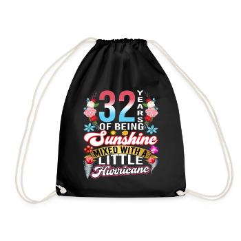 32 years of sunshine mixed with a small - Drawstring Bag - black - Front