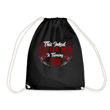 This Ink Legend Will Be 58 Awesome 58th Birthday - Drawstring Bag - black - Front