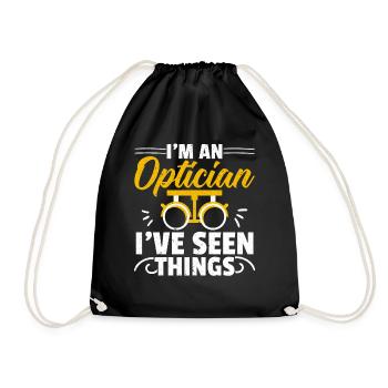 I'm an optician, I've seen a lot of optometrist - Drawstring Bag - black - Front