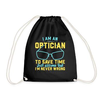 Ich bin ein Optiker Brillenflüsterer Optometrie - Turnbeutel - Schwarz - Vorne