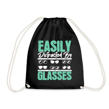 Easily distracted by glasses Optometrist Opt - Drawstring Bag - black - Front