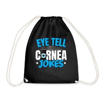 Eye say cornea jokes Optometrist optician - Drawstring Bag - black - Front