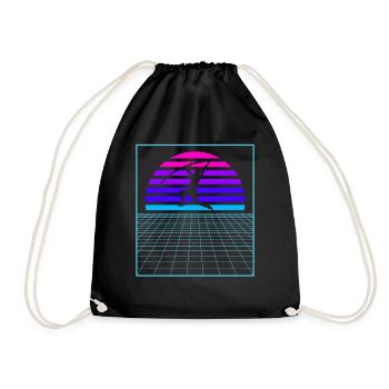 Vaporwave Pole Vaulter Athlétisme Saut à la perche - Sac de sport léger - noir - Devant