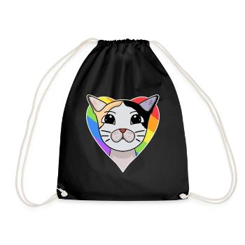 Chat LGBT Japonais Bobtail Rainbow - Sac de sport léger - noir - Devant