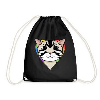 LGBT Cat American Shorthair Arc-en-ciel - Sac de sport léger - noir - Devant