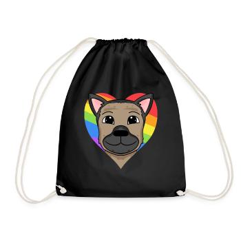 LGBT Hund Deutscher Schäferhund Regenbogen - Turnbeutel - Schwarz - Vorne