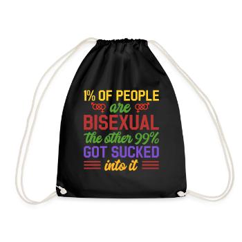 Bisexual CSD Gay Pride Gender Equality - Drawstring Bag - black - Front
