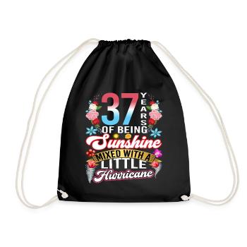 37 years of sunshine mixed with a small - Drawstring Bag - black - Front